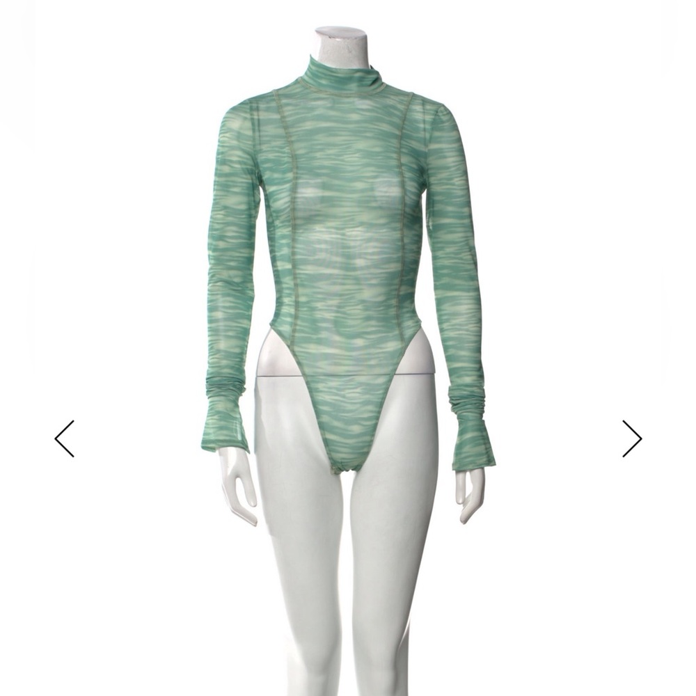 House of CB Sage Green Sheer Bodysuit